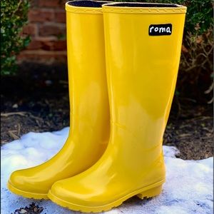 Roma Rain Boots size 7 canary yellow